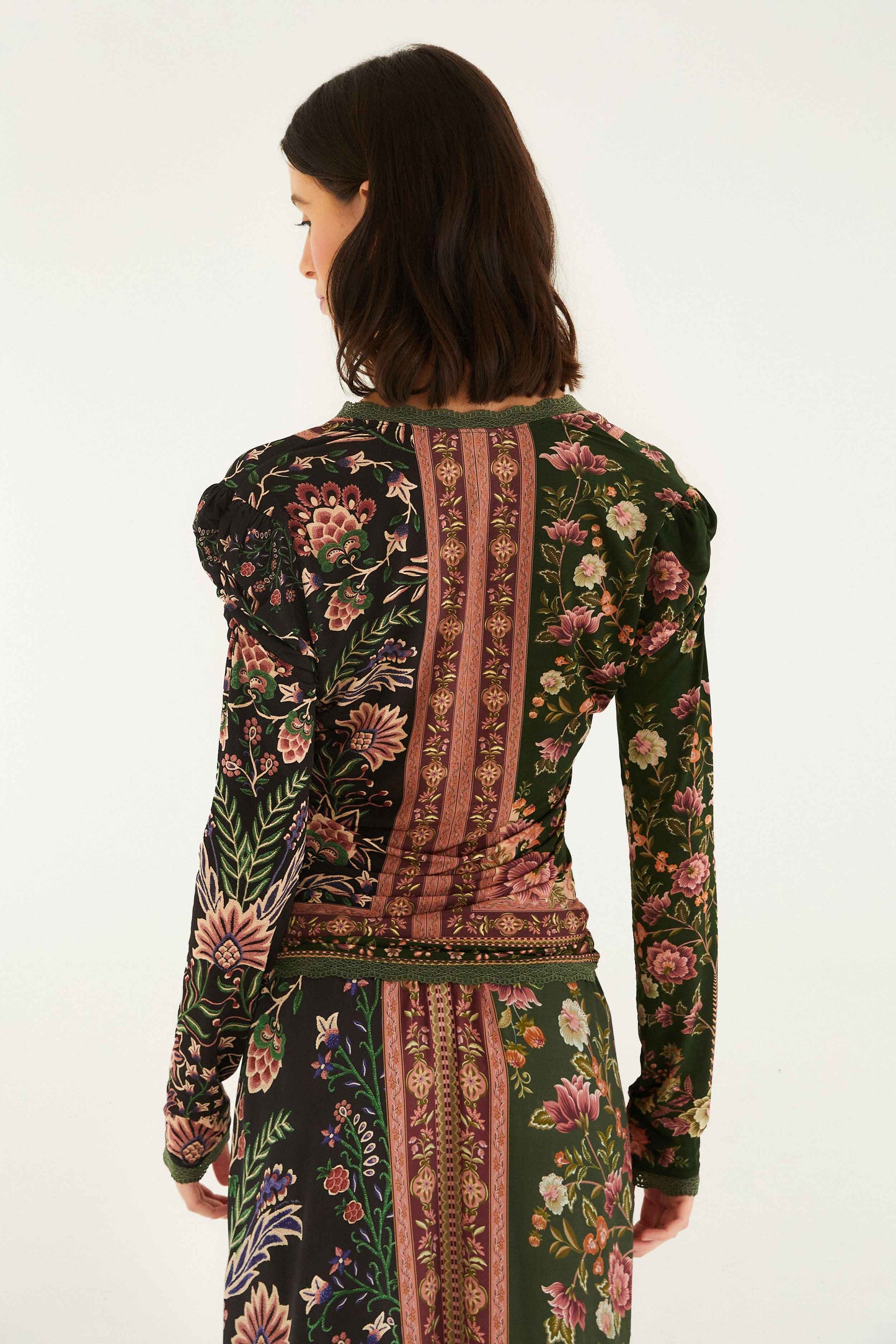 winter garden mix long sleeve blouse