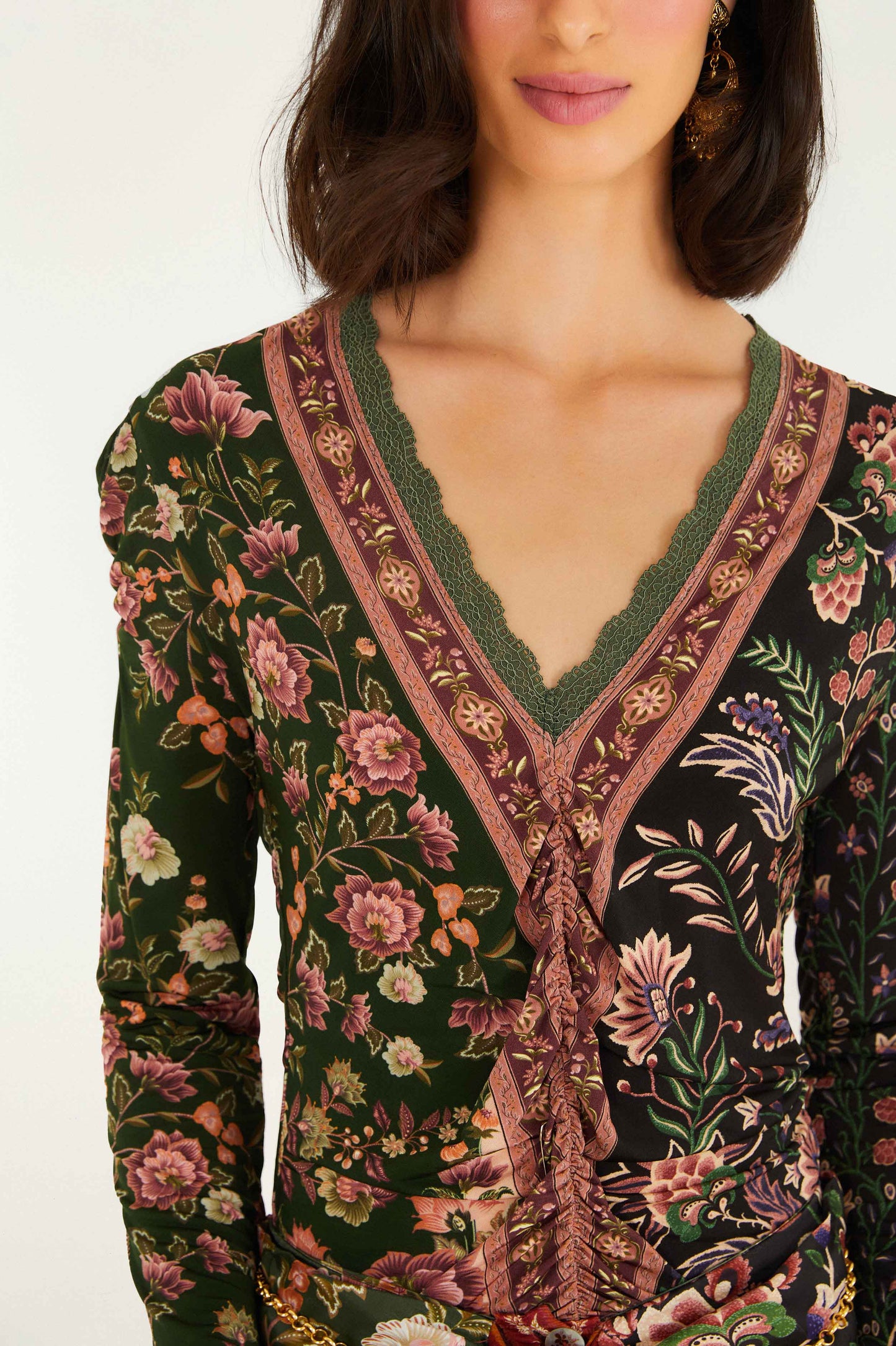 winter garden mix long sleeve blouse